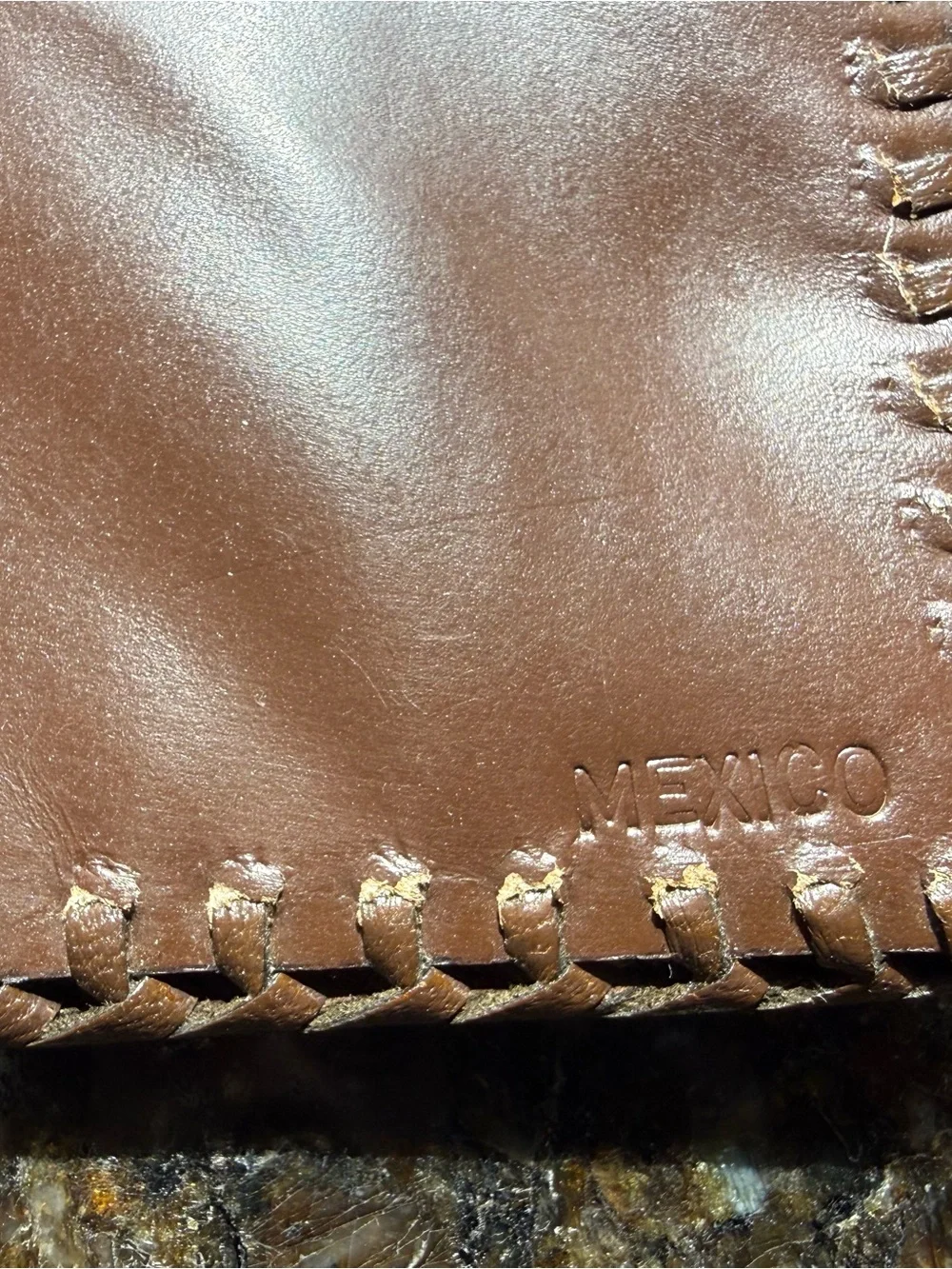 Vintage Hand - Tooled Leather Western Horse Motif Bifold Wallet Made In Mexico